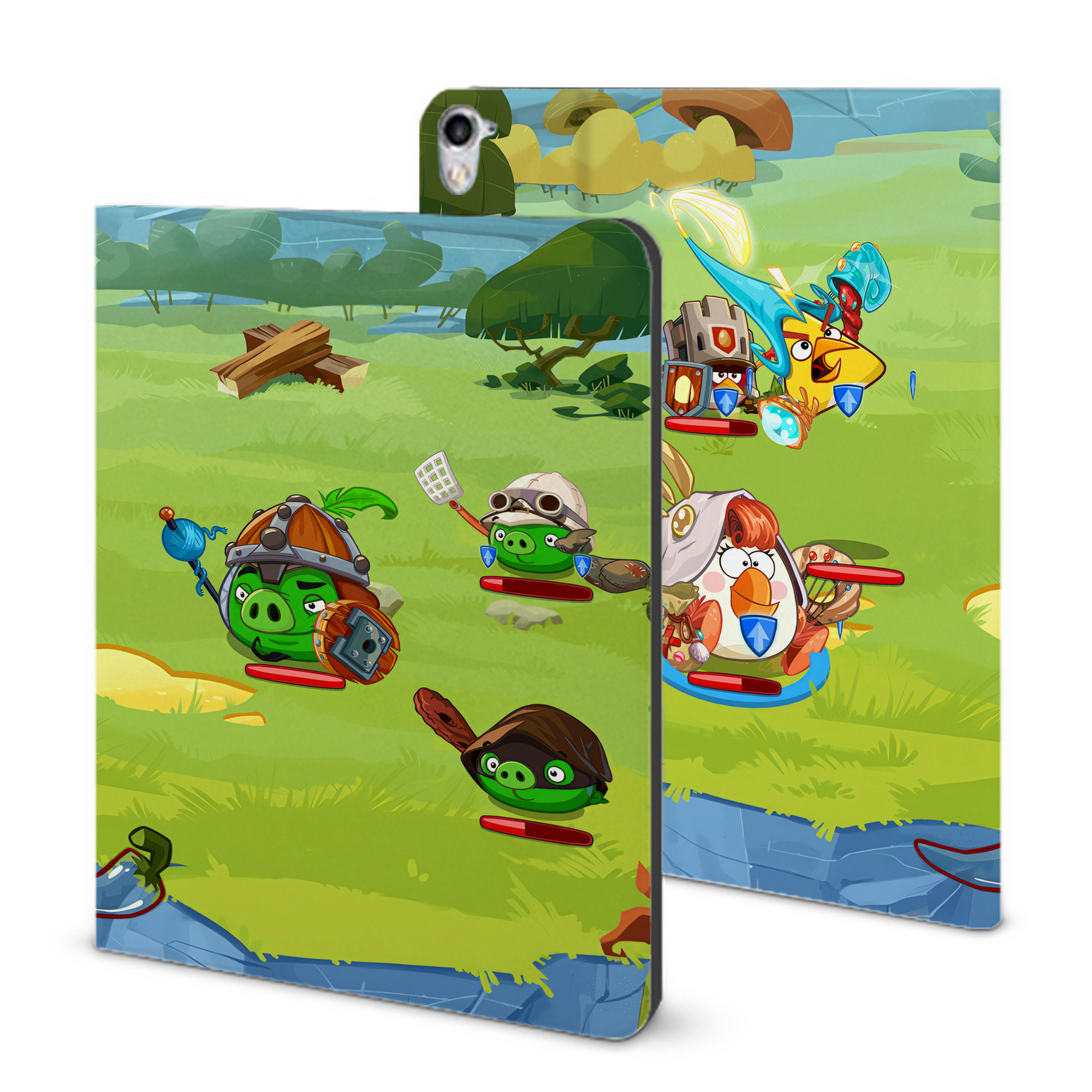 （画像用） Angry Birds アングリーバード IPad ケース ブック型 PUレザー TPU 耐衝撃 軽量 薄型 ペン収納なし 全面保護 IPad 各モデル対応